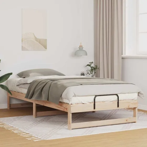 Sengestel i massivt fyrretræ 100x200 cm – brun