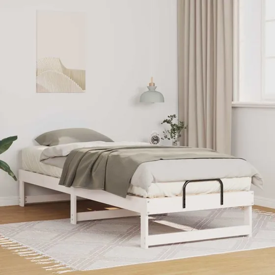 Sengestel 80x210 cm Hvid i Massivt Fyrretræ