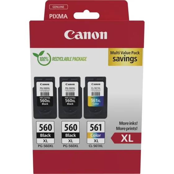 Canon PG-560XL x2/CL-561XL Multi Value Pack - Sort + Farve