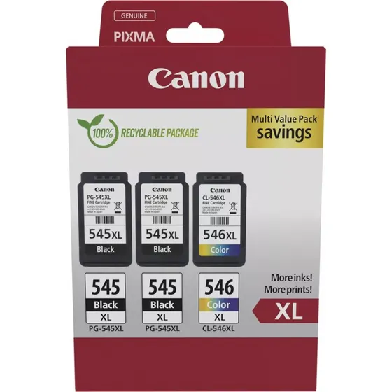 Canon PG-545XL x2 / CL-546XL Hjtydende Multi Pack - Sort + Farve