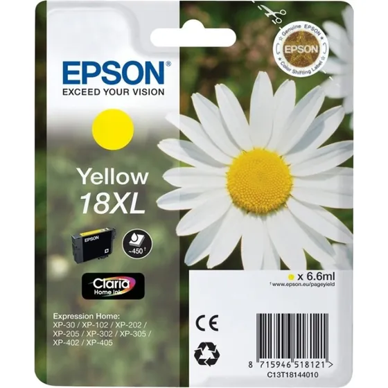 Epson Daisy Claria Home Blækpatron C13T18144012, Gul, XL