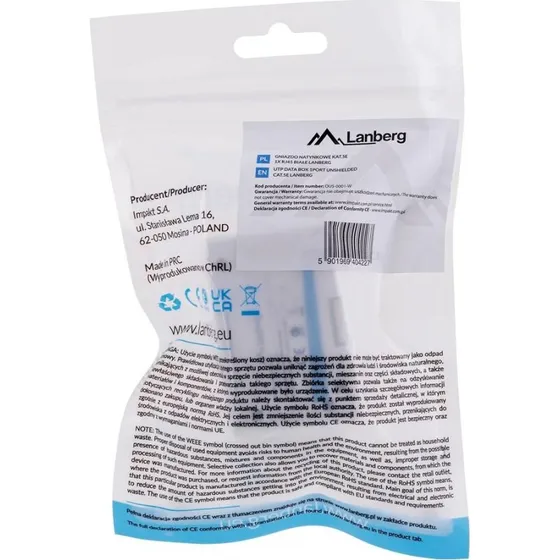 Lanberg Netværksudtag RJ-45 Cat5e, hvid