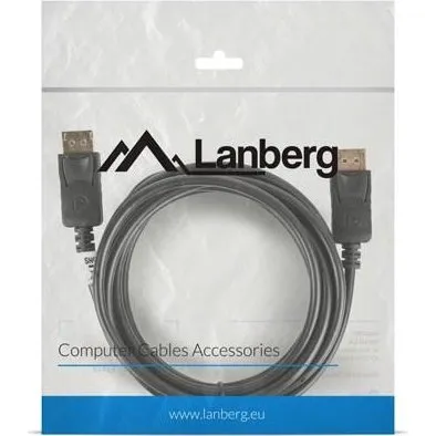 Lanberg DisplayPort-kabel 3 m Sort (DP 1.2) – 4K-støtte