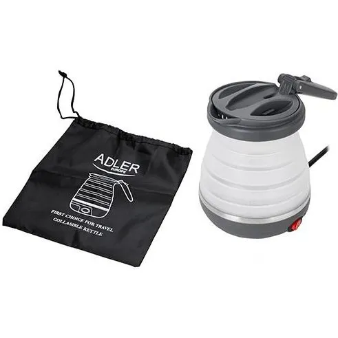 Adler AD 1279 Elkedel 0,6 l, Foldbar, Sort/Hvid, 750 W