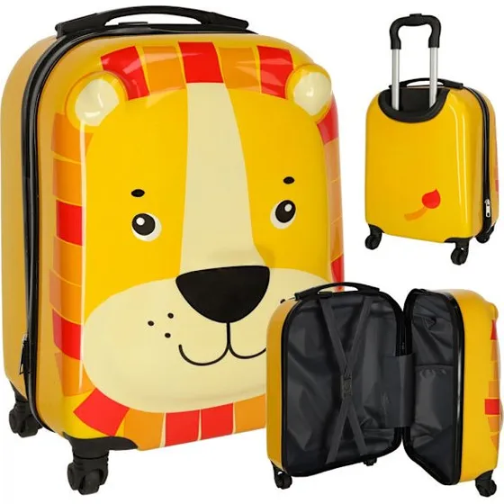 LionKids Rejsetaske med Hjul, Sort/Orange, 31x46x26 cm