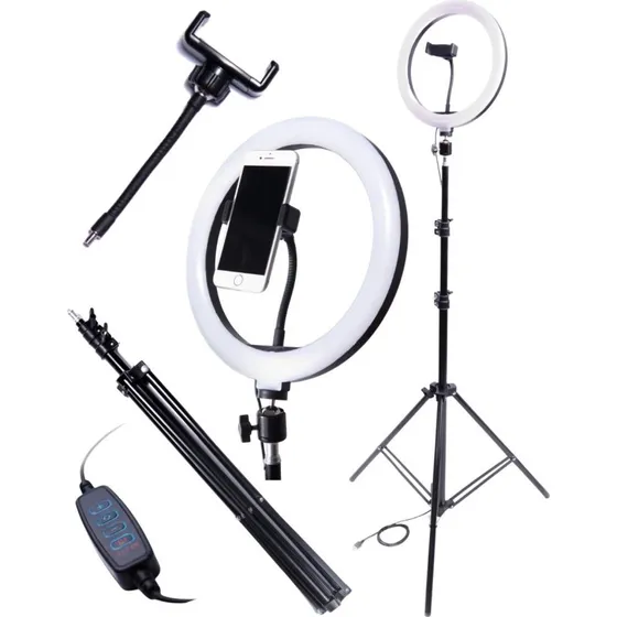 Ringlight Mobilholder med Justerbart Stativ – Selfielampe