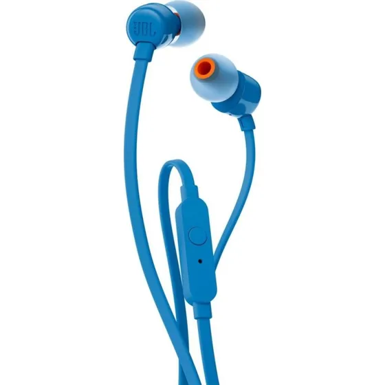JBL T110 In-ear hovedtelefoner, blå, med mikrofon