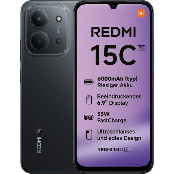 Xiaomi Redmi 15C 6,9" 4GB/128GB 5G Sort