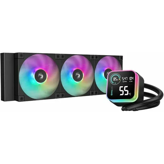 Deepcool LQ360 360 mm vandkøling med ARGB LCD, sort