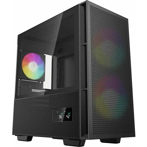DeepCool CH360 DIGITAL Miditower PC-kabinet, sort med hærdet glas
