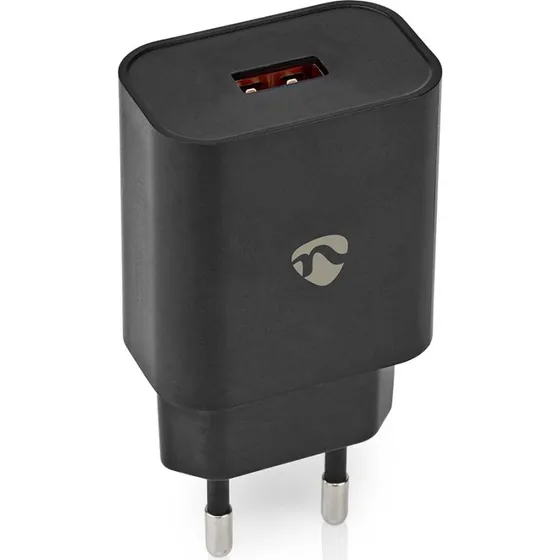 Nedis WCQC302ABK Vægoplader 18 W Quick Charge 3.0 USB-A Sort