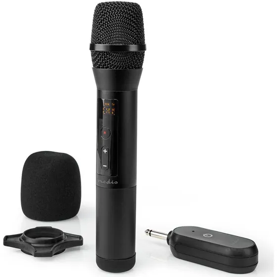 Nedis MPWL200BK Trådløs Mikrofon Set, 20 Kanaler, Sort