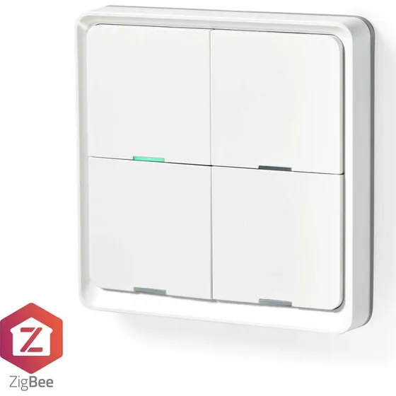 Nedis SmartLife Vægkontakt | Zigbee 3.0 | Hvid | 4 knapper