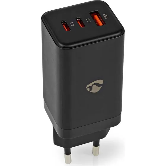 Nedis Vægoplader 65W GaN PD3.0 3x USB-C/A Sort