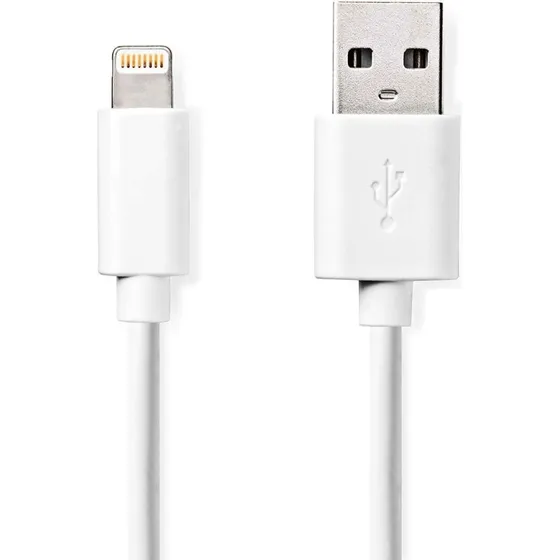 Nedis CCGL39300WT10 Lightning Kabel, Hvid, 1 m