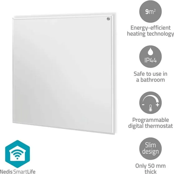 Nedis SmartLife Infrarødt Varmepanel 350 W | Hvid | IP44