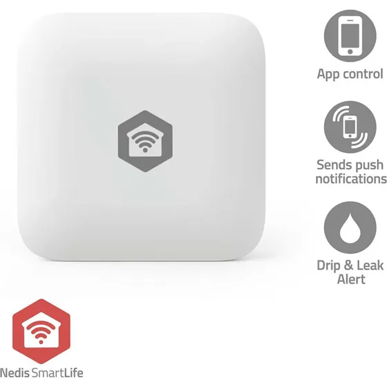 Nedis SmartLife Vand Detektor | Zigbee 3.0 | Hvid | 12 måneders batteritid