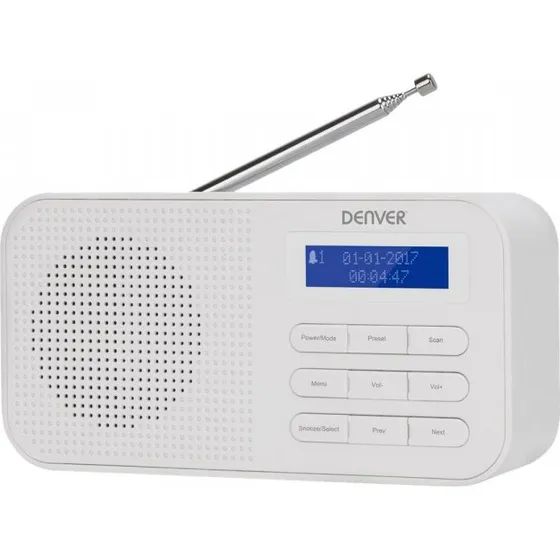 Denver DAB-42 DAB bærbar radio, hvid, 1 W