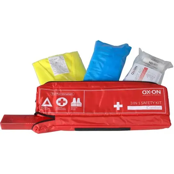 OX-ON 346.20 3-i-1 Safety Kit til bil (rød)