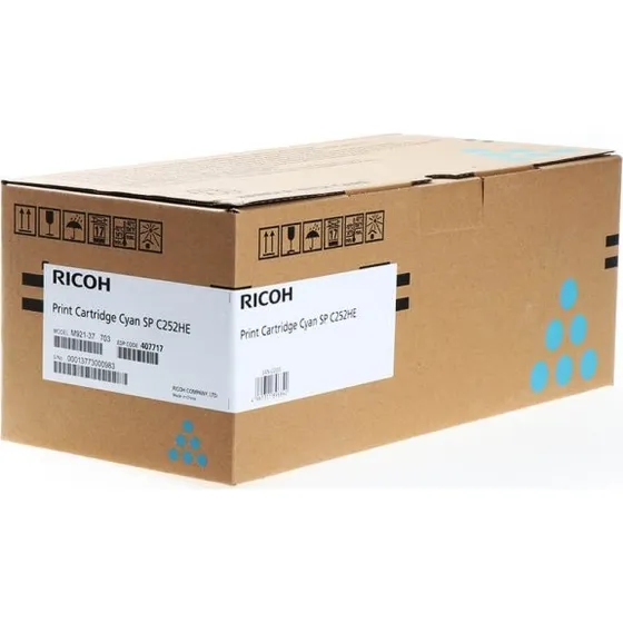 Ricoh 407717 Cyan Toner, 6.000 sider