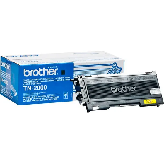 Brother TN-2000 Sort Toner, 2.500 sider