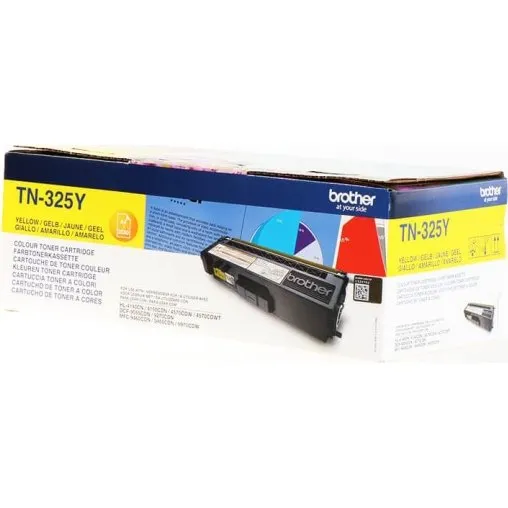 Brother TN325Y Gul Toner, 3.500 sider, Original