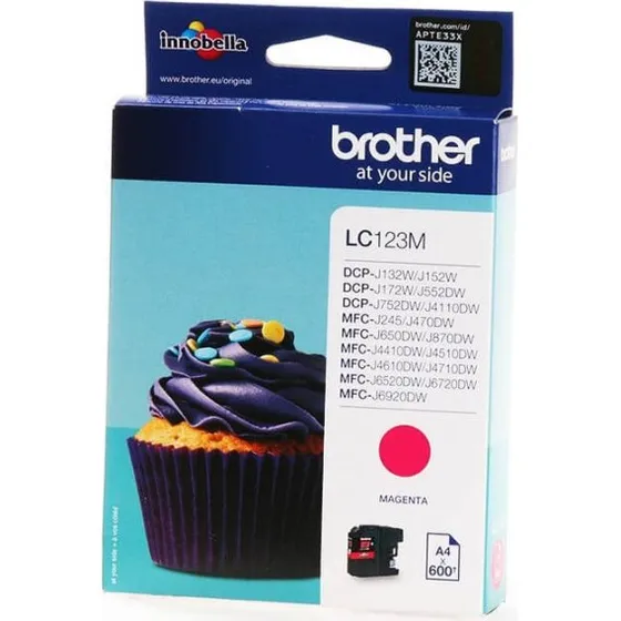 Brother LC-123M Magenta Blækpatron, 600 sider