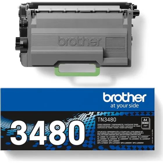 Brother TN-3480 Sort, Original, Høj Kapacitet (XL)