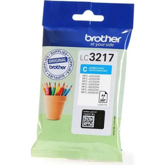 Brother LC3217C Cyan Blækpatron, 550 sider