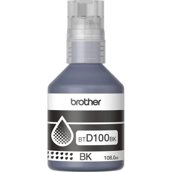 Brother BTD100BK Sort Blækrefill 108 ml – Op til 7.500 Sider