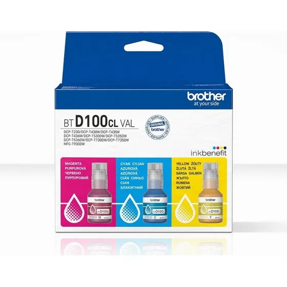 Brother BTD100CL Value Pack - Høj kapacitet, gul, cyan, magenta
