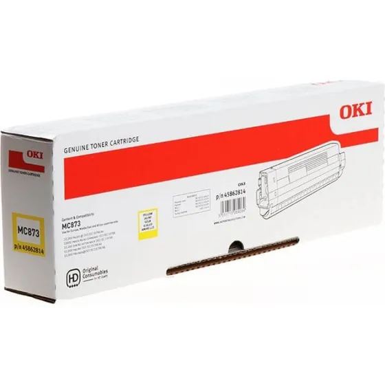 OKI 45862814 Gul Toner, 10.000 Sider, Høj Kapacitet