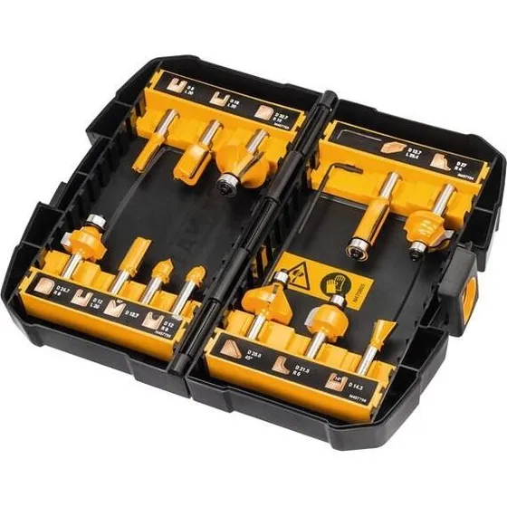 DeWALT DT90016-QZ Fræsebitsæt 12 dele, 8 mm