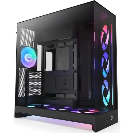 NZXT H9 Flow RGB+ 2025 - Miditower, Sort, Hærdet Glas