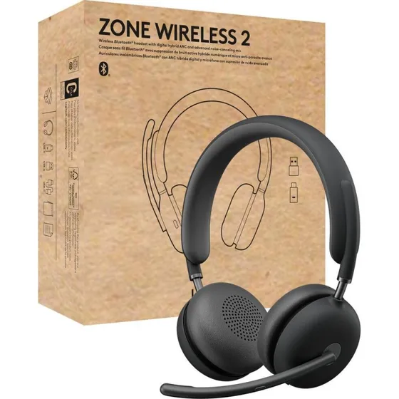Logitech Zone Wireless 2 Grafit - Trådløs Hørefone med ANC