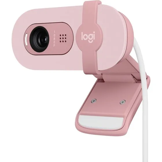Logitech Brio 100 Webcam, Rose - Full HD 1080p