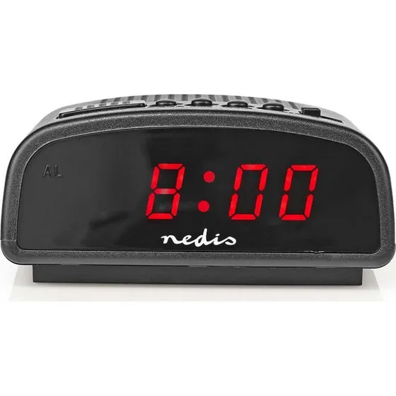 Nedis CLDK008BK Digitalt Bordvækkeur med LED-Display, Sort