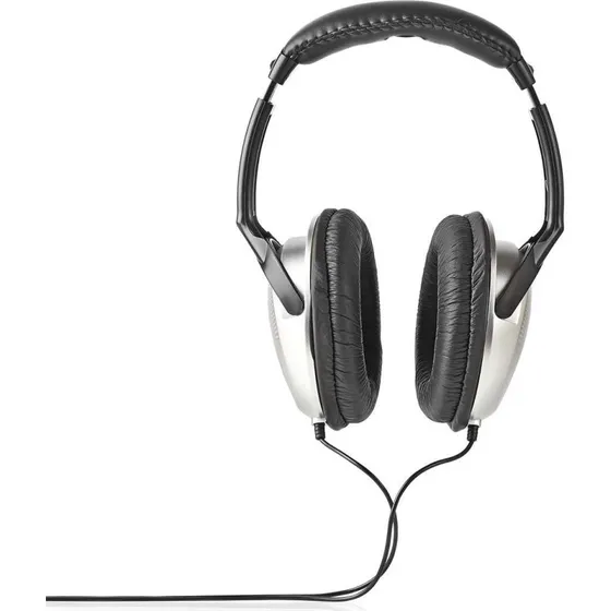 Nedis HPWD1200BK Over-Ear Hovedtelefoner, Sort/Sølv, 2,7 m Kabel