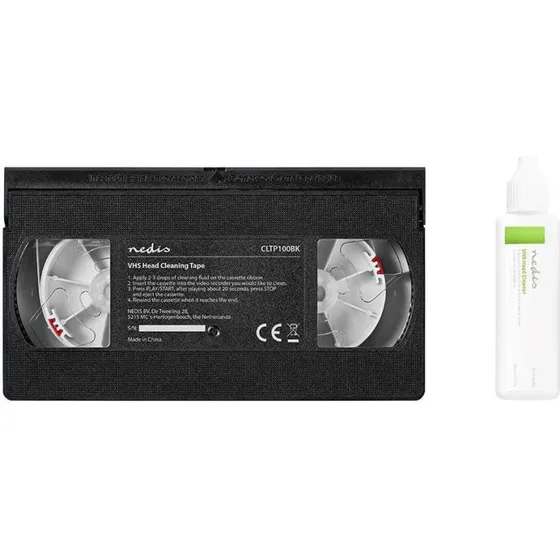 Nedis Rensebånd til VHS-hoveder, 20 ml, sort