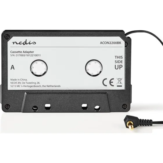 Nedis Bil Audio Aux Kassetteadapter 3.5 mm, 1 m, Sort