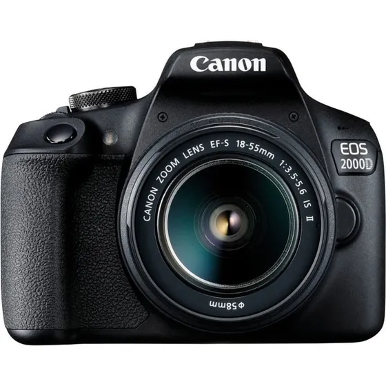 Canon EOS 2000D Systemkamera + 18-55 mm IS II, Sort