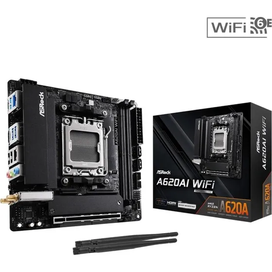 ASRock A620AI WiFi mini-ITX bundkort, AM5, DDR5, WiFi 6E