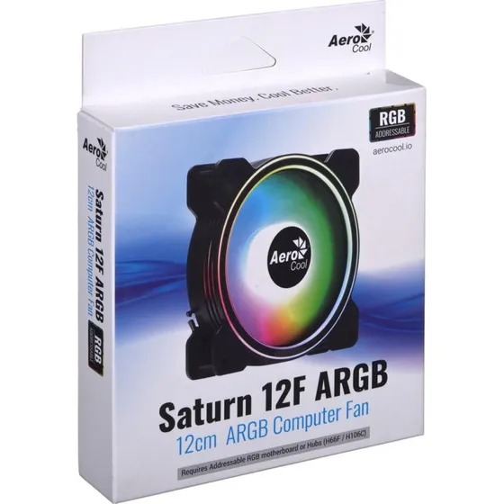 Aerocool Saturn 12F ARGB 120 mm, Sort