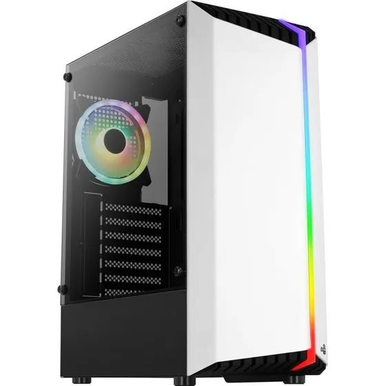 AeroCool Bionic-G-WT-V2 Midi Tower Hvid med Hærdet Glas