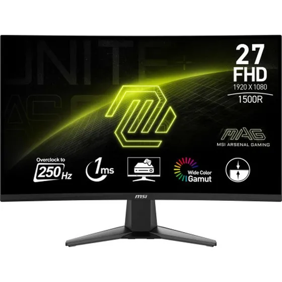 MSI MAG 27C6X 27" FHD Gaming Skærm, 250 Hz, 1 ms, 1500R Buet