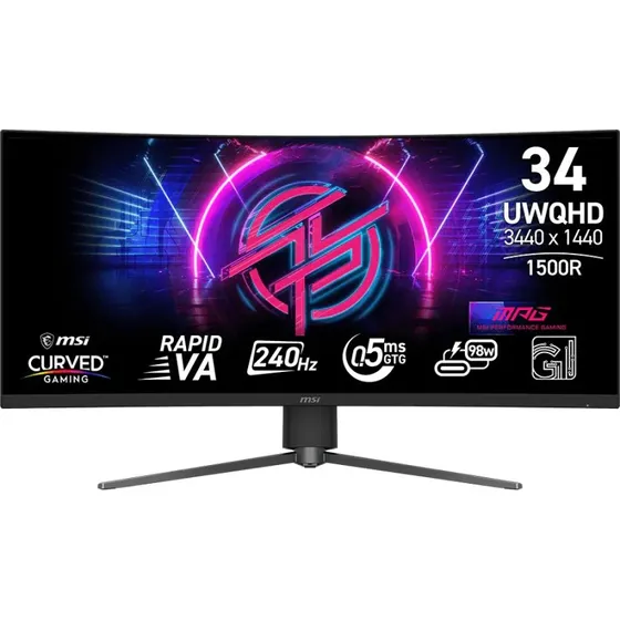 MSI MPG 346CQRF 34" UWQHD 240Hz VA USB-C gaming-skærm