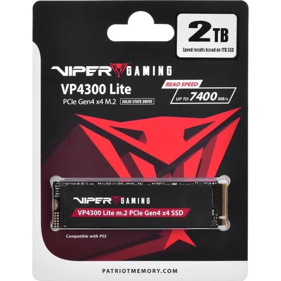 Patriot Viper VP4300 Lite 2 TB M.2 NVMe SSD, PCIe 4.0 x4, sort