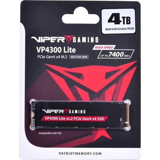 Patriot VP4300 Lite 4TB M.2 NVMe PCIe 4.0, sort