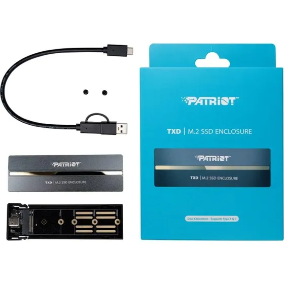 Patriot TXD M.2 NVMe SSD-kabinet, grå, op til 8 TB
