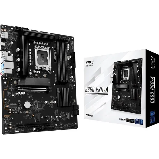 ASRock B860 Pro-A Bundkort, LGA1851, ATX, DDR5